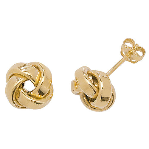 9ct Yellow Gold Knot Stud Earring