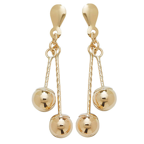 Second Hand 9ct Gold Ball  Chain Earrings RH Jewellers