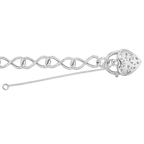 Sterling Silver Figure 8 Charm Bracelet