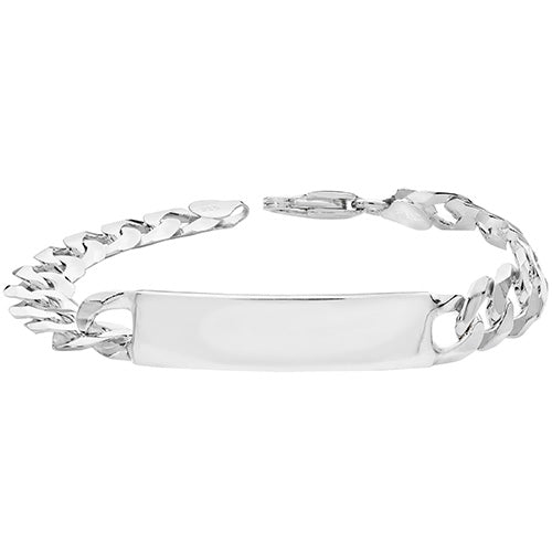 Gents Sterling Silver Curb Id Bracelet