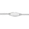 Childrens Silver Cable Oval Id Bracelet