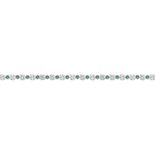 Sterling Silver Simulated Emeralds & Cubic Zirconia