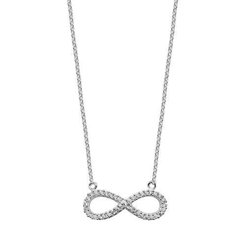 Sterling Silver CZ Infinity Pendant On Chain