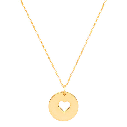 Children's Gold Plating Heart Disc Necklace