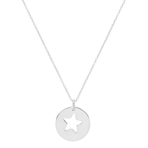 Children's Sterling Silver Star Disc Necklace