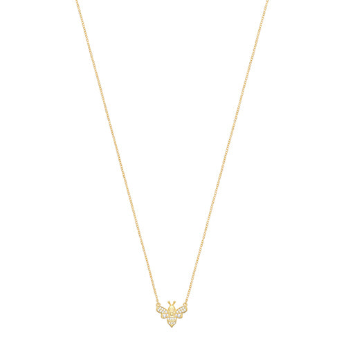 Children's Silver Gold Plated Bee Cz Necklace