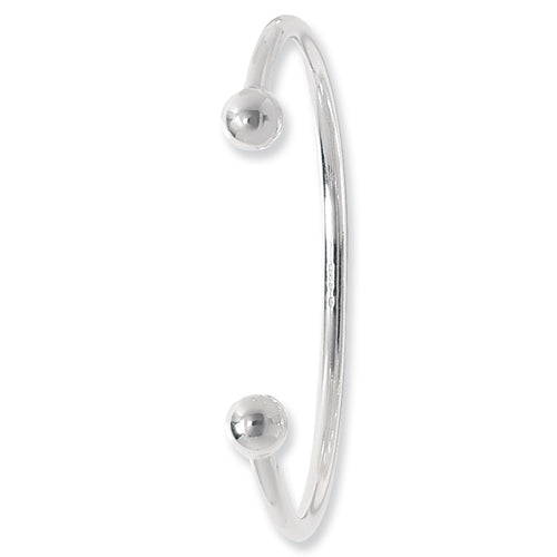 Sterling Silver Ladies Torque Bangle
