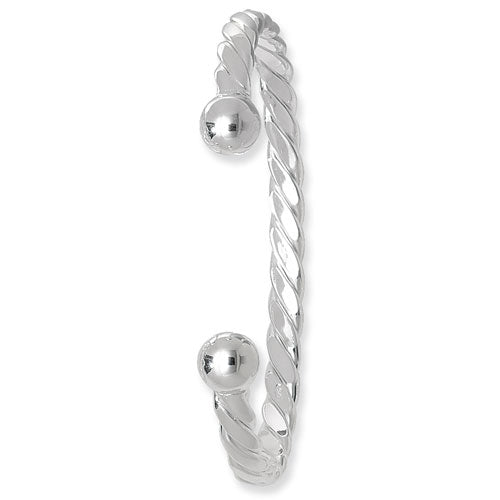 Sterling Silver Gents Twisted Torque Bangle