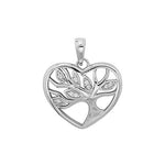 Sterling Silver Tree Of Life Heart Pendant And Chain