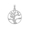 Silver Cz Tree Of Life Pendant