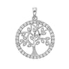 Sterling Silver Tree of Life Heart Cz Pendant and Chain