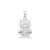 Children's Silver Rhodium Cz Owl Pendant & Chain