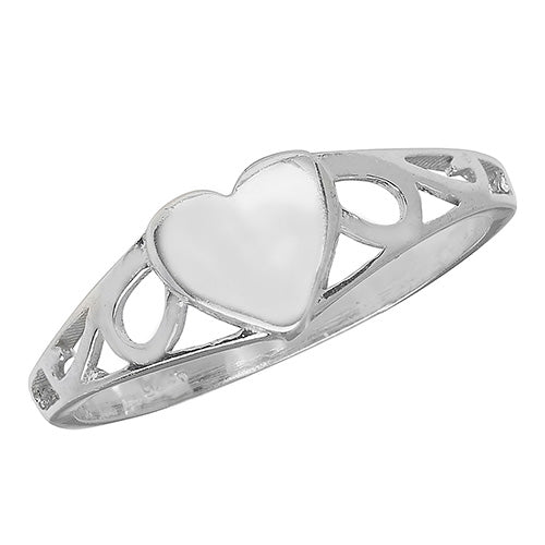 Childrens Sterling Silver Heart Cut Out Ring