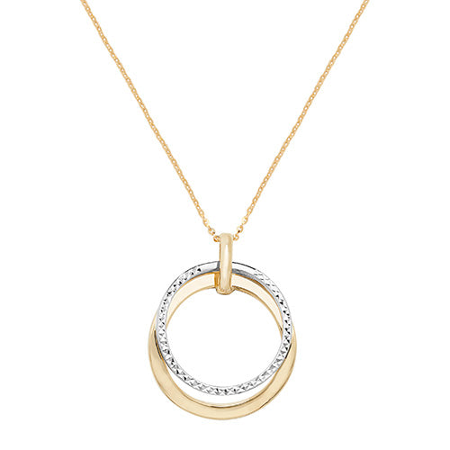 9ct Yellow and White Gold Diamond Cut Necklace