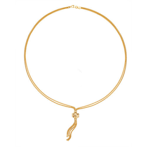 9ct Yellow Gold Tassel and Knot Necklace