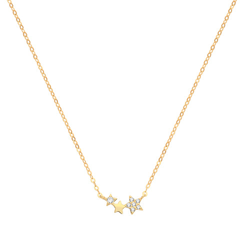 9ct Yellow Gold Cubic Zirconia Star Necklace
