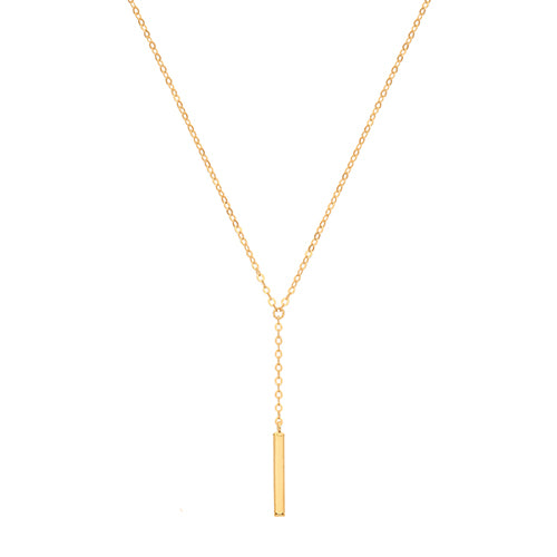 9ct Yellow Gold Drop Bar Necklace