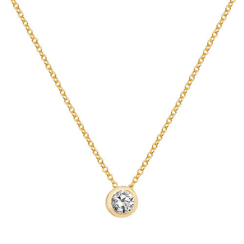 9ct Yellow Gold 18inch Cz Necklet