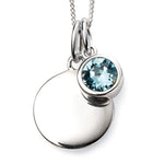 Birthstone and Engravable Disc Necklace