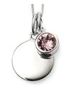 June Birthstone and Engravable Disc Necklace