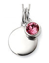 October Birthstone and Engravable Disc Necklace