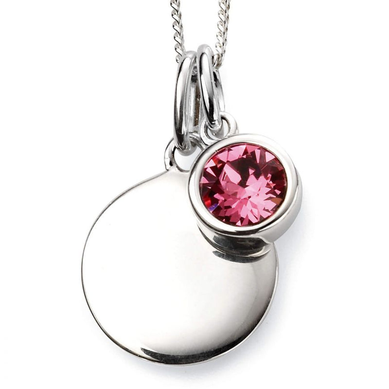 Birthstone and Engravable Disc Necklace