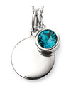 December Birthstone and Engravable Disc Necklace