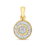 9ct Yellow Gold Ladies 0.10ct Diamond Cluster Pendant And 18 Inch Chain