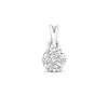 9ct White Gold 0.15ct Diamond Cluster Pendant And 18 Inch Chain