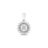 9ct White Gold Diamond Cluster Pendant And 18 inch Chain
