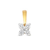 9ct Yellow Gold Diamond Cluster Pendant And Chain