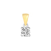 Ladies 9ct Yellow Gold 0.25ct Diamond 4 Claw Pendant And Chain