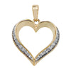 Ladies 9ct Yellow Gold Cz Heart Pendant & Chain