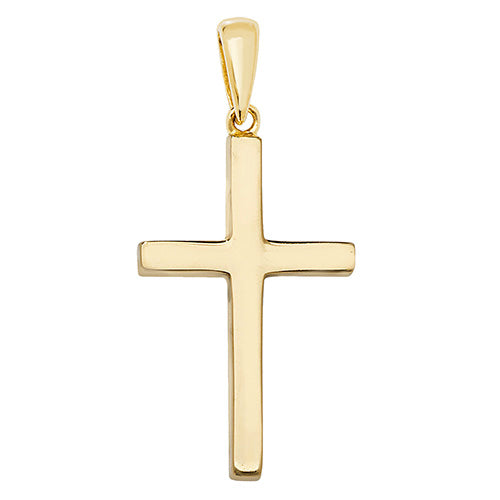 9ct Gold Plain Solid Cross Pendant