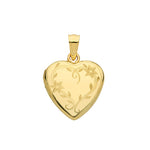 9ct Gold Heart Locket Pendant And Chain
