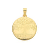 9ct Gold engraved tree of life locket and chain