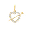 9CT Yellow Gold Cz Heart And Arrow pendant & Chain