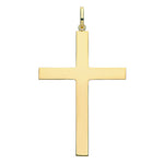 9ct  Gold Semi Solid Cross Pendant & Chain