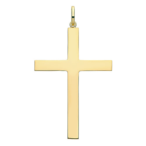 9ct  Gold Semi Solid Cross Pendant & Chain