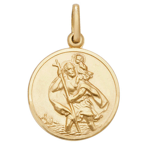 9ct Yellow Gold Rnd St. Christopher Pendant
