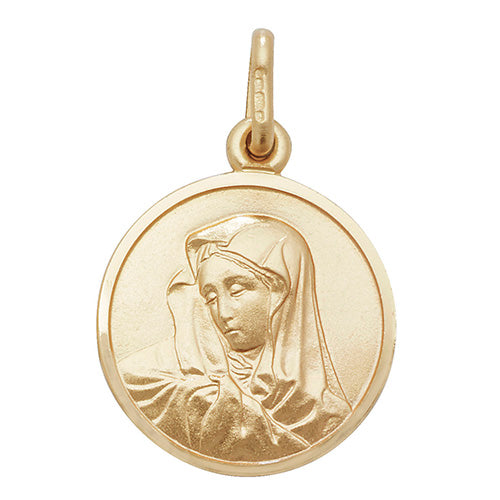 9ct Gold Virgin Mary Pendant And Chain