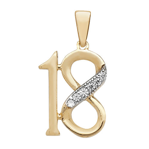 9ct 18th Birthday Pendant With Chain