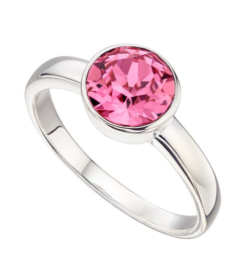 October Sterling Silver Birthstone Ring