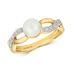 Diamond And Fresh Water Pearl Ring