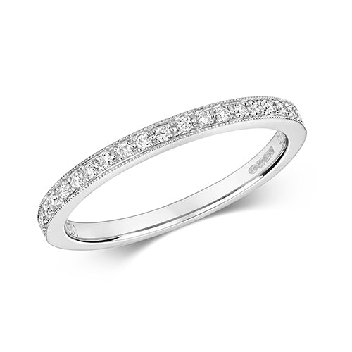 0.12ct 9ct White Gold Grain Set Diamond Eternity Ring