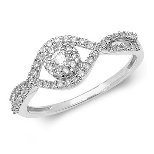 Diamond Fancy Split Shoulders Dress Ring
