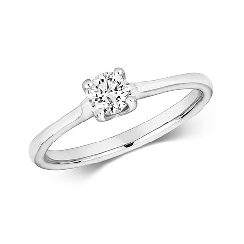 Ladies 9ct White Gold 0.25ct Brilliant Cut Diamond Single Stone Engagement Ring