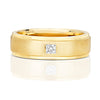 9ct Yellow Gold Brushed And Mirror Finish Gents Diamond Set wedding Ring