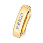 9ct Yellow Gold Chamfered Edge Diamond Set Wedding Ring