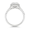 Ladies 18ct White brilliant Cut Diamond Halo Cluster Engagement Ring